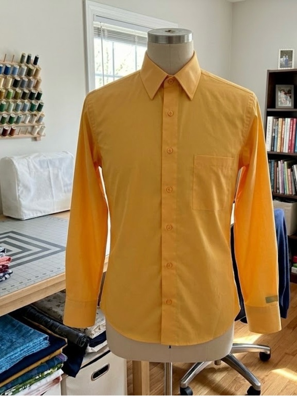 Pierre Cardin Golden Yellow Long-Sleeve Dress Shirt